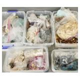 Large group stone, shell, etc beads in 5 bins