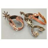 3 single western spurs incl one marked Kelly-