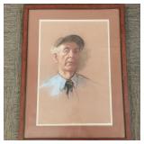 Pastel self portrait attributed to Pionk- unsigned