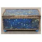 Antique hallmarked silver hinged box- sodalite