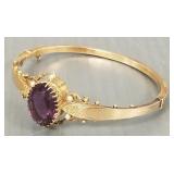 14k rose gold, amethyst & pearl Edwardian