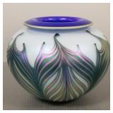 Charles Lotton signed & dated 1992 art glass vase