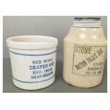 2 pieces Red Wing stoneware: 1 qt canning jar