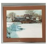 Helm signed painting on panel- WPA style- mill