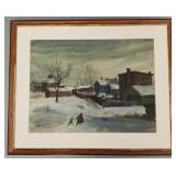Signed WPA style painting- dated 1940