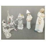 5 figures: 3 Swarovski crystal 'Masquerade
