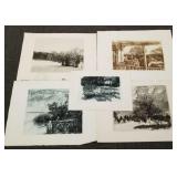 5 pencil signed Herbert Fink etchings- 1976 (as