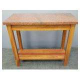 Cherry modern console table w/ granite top