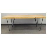 Modern design exotic wood dining table w/ metal