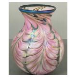 Daniel Lotton signed & dated 2003 art glass vase-