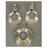 Sterling designer style earrings & pendant- 26g