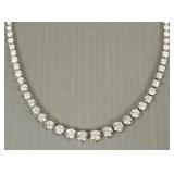 Sterling Diamonique tennis necklace- 25.3g;