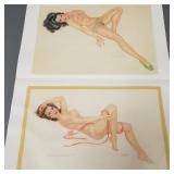 Raul Jimenez original color pencil pin-up drawings