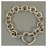 Tiffany & Co sterling silver heart clasp bracelet-