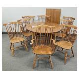 Heywood Wakefield table, 8 wishbone chairs & 3
