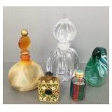 5 perfume bottles (1 stopper as is) 6 1/2'H