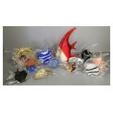 12 art glass fish- 10 1/2'H tallest