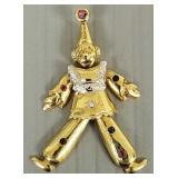 18K gold articulated clown pendant- 6.3g s/w