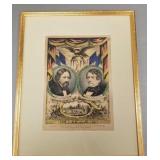 Vintage framed Currier & Ives colored litho 'Grand