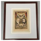 Vintage framed Currier & Ives colored litho 'Grand