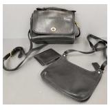 2 vintage Coach leather bags & coin purse- 8' x
