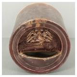 Antique stoneware chicken feeder, waterer