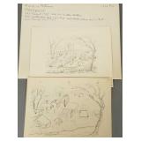 Darwin Follrath pencil sketch- Farm in Autumn-