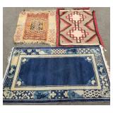 3 asst vintage rings: Navajo, Kelim & Chinese-