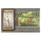 2 Victorian, etc. paintings- 1 equestrian on
