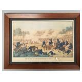 Vintage framed Currier & Ives colored litho-
