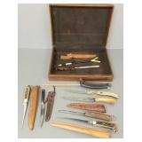 Gp filet, etc. knives w/ wooden box