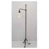 Antique bronze floor lamp w/ spade foot base- 5'H