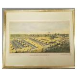 Framed stone litho 'Parole Camp Annapolis'