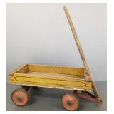 Primitive yellow painted child's wagon- 7 1/2'H