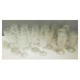 Gp Jeanette Iris & Herringbone stemware- 19 pcs.