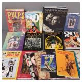 Collection of books on Deco, Pulp Fiction,