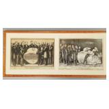 Kellogg litho diptych 'Death of Lincoln' 1865-