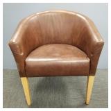 Leather upholstered club chair- 30'H 26'W 23'D