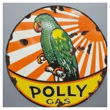 Fantasy enameled parrot gas sign: 30' diam