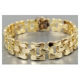 Italy sterling bracelet w/ gold wash: 23.5g,