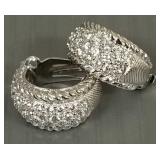 Sterling silver Judith Ripka clip earrings s/w CZs