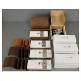 4 Schleeh design wood desktop paper holders w/