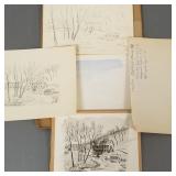 Darwin Follrath painting & 2 sketches- Old Mill-