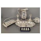 Gp incl sterling silver weighted candlesticks,