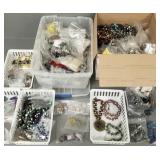 Large group partially assembled jewelry beads,