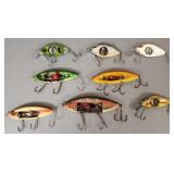 8 vintage Chippewa, etc baits- 5' longest