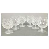 6 Waterford cut glass brandy snifters