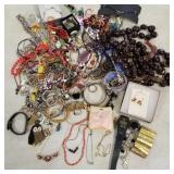 Gp Asst jewelry: coral beads, necklaces, rings etc