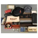 Gp. mens items Biltmore hat, alpaca scarf, pens,