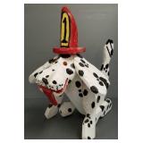 Folk art wooden firehouse Dalmatian figure-